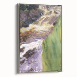 Romanticism Art: Rushing Water - Vibrant Landscape Canvas Print