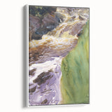 Romanticism Art: Rushing Water - Vibrant Landscape Canvas Print