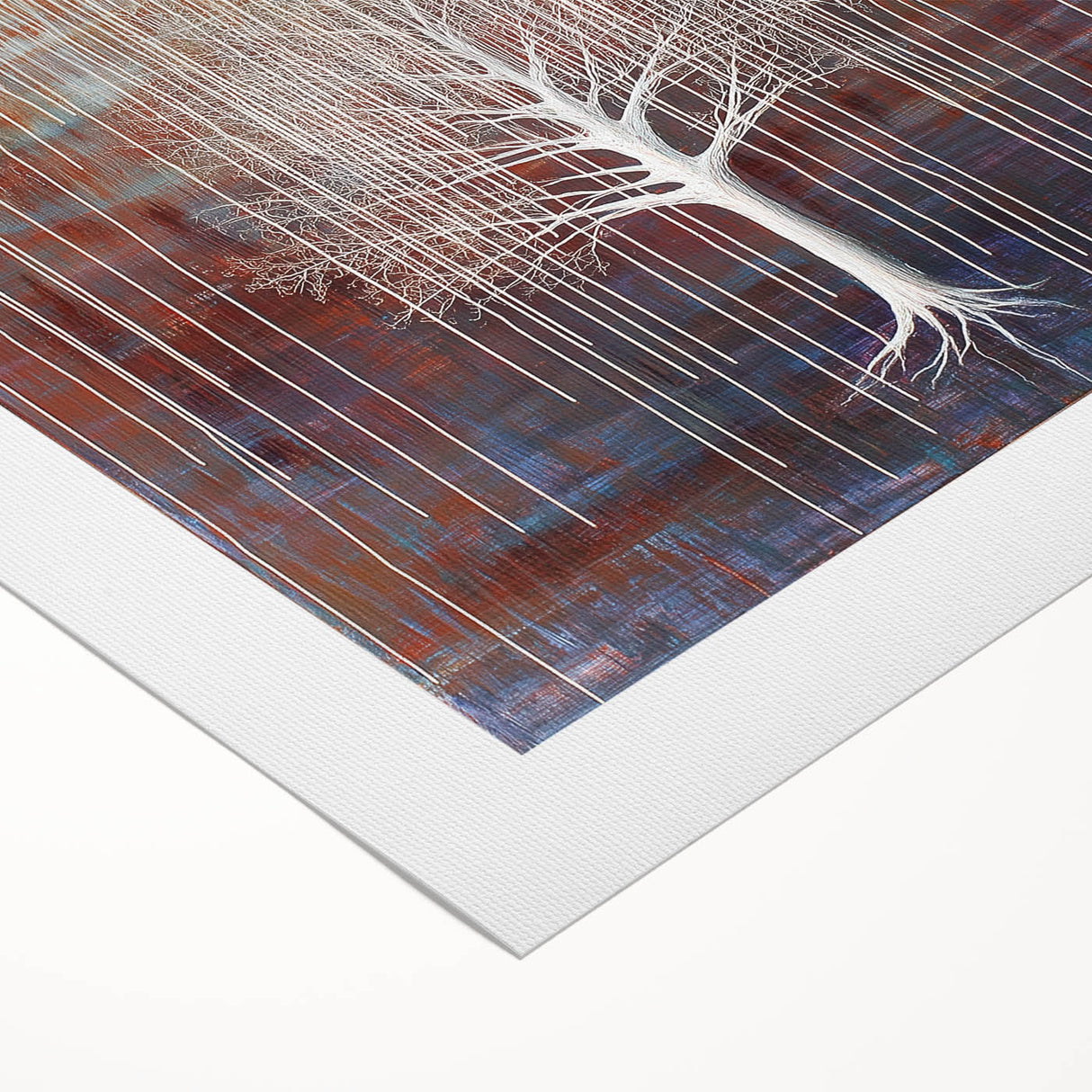 Rustic Blue Abstract Tree Wall Art - Large Canvas & Framed Print