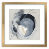 Minimalist gold-framed abstract artwork with a mat, showcasing a modern design that enhances contemporary decor. Ideal for stylish home interiors or office spaces.