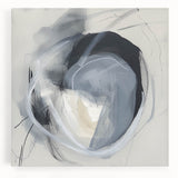Minimalist abstract stretched canvas artwork showcasing soft blue and beige hues, ideal for modern home decor. Perfect for adding a serene touch to living spaces.