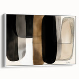Framed minimalist abstract canvas artwork showcasing a sleek white design, displayed from a side view, perfect for modern home decor and aesthetic enhancement.