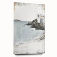 Abstract architectural wall art design displayed in a side view, featuring an acrylic glass finish with visible pins for mounting, perfect for modern interior decor.
