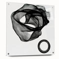 Abstract geometric acrylic wall art featuring vibrant colors and sharp angles, displayed in a modern setting with decorative pins, ideal for contemporary decor.