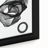 Close-up view of a framed abstract geometric canvas artwork showcasing vibrant colors and intricate patterns, perfect for modern home decor. Ideal for enhancing contemporary interiors.