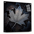 Close-up of green leaves on acrylic glass, ideal for bedroom or dining room decor.