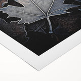 Art deco poster featuring close-up of green leaves, printed on rolled canvas, suitable for dining room wall.