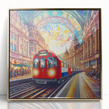 Art deco poster of London skyline in gold and black tones on acrylic framed format, suitable for modern art wall decor.