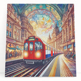 Large black and white canvas print of London scenery, ideal for kitchen wall art.