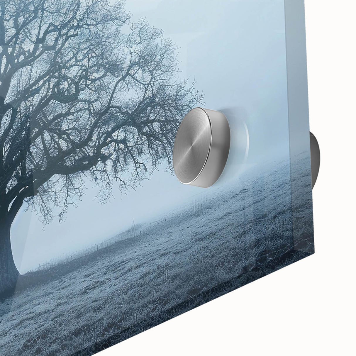 Large abstract acrylic print of a European scenery in muted earth tones, ideal for dining room art.