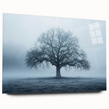 Large abstract wall art depicting a European scenery in muted earth tones on acrylic glass.
