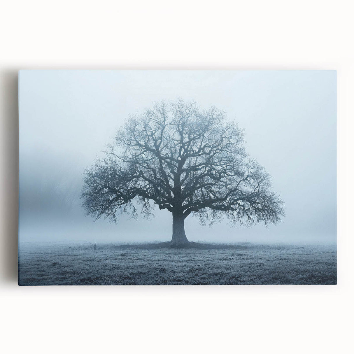 Black and white stretched canvas depicting the European countryside, ideal for kitchen wall art or bedroom ambiance.