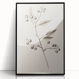 Large abstract wall art depicting a winter scene in muted blue and white tones on a framed acrylic panel.