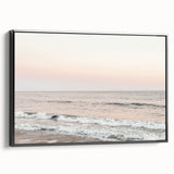 Black and white landscape art painting on a framed canvas, featuring a vintage poster style, ideal for bedroom decor.