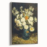 Side view of a framed canvas depicting a Van Gogh landscape with vibrant, colorful brush strokes.