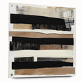 Abstract minimalist acrylic artwork displayed from the side, showcasing a sleek glass frame with pins, ideal for modern decor enthusiasts seeking elegance.