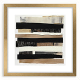 Abstract minimalist frame with a gold mat and sleek design, showcasing an elegant front view, perfect for modern home decor and art enthusiasts.