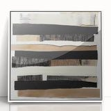 Framed acrylic wall art showcasing a minimalist abstract design in soft white tones, perfect for modern home decor. The piece enhances any interior space with its sleek and contemporary aesthetic. Ideal for art enthusiasts seeking a stylish focal point.
