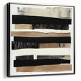 Framed minimalist black abstract canvas art showcasing elegant lines and shapes, perfect for modern home décor. Side view highlights its sleek design and premium framing.