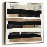 Framed minimalist abstract canvas art featuring a blend of silver and gold hues, elegantly displayed against a neutral background, perfect for modern home decor.