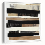 Framed minimalist abstract canvas art in white, showcasing soft geometric shapes and muted tones, perfect for modern home decor. Ideal for enhancing contemporary interiors.