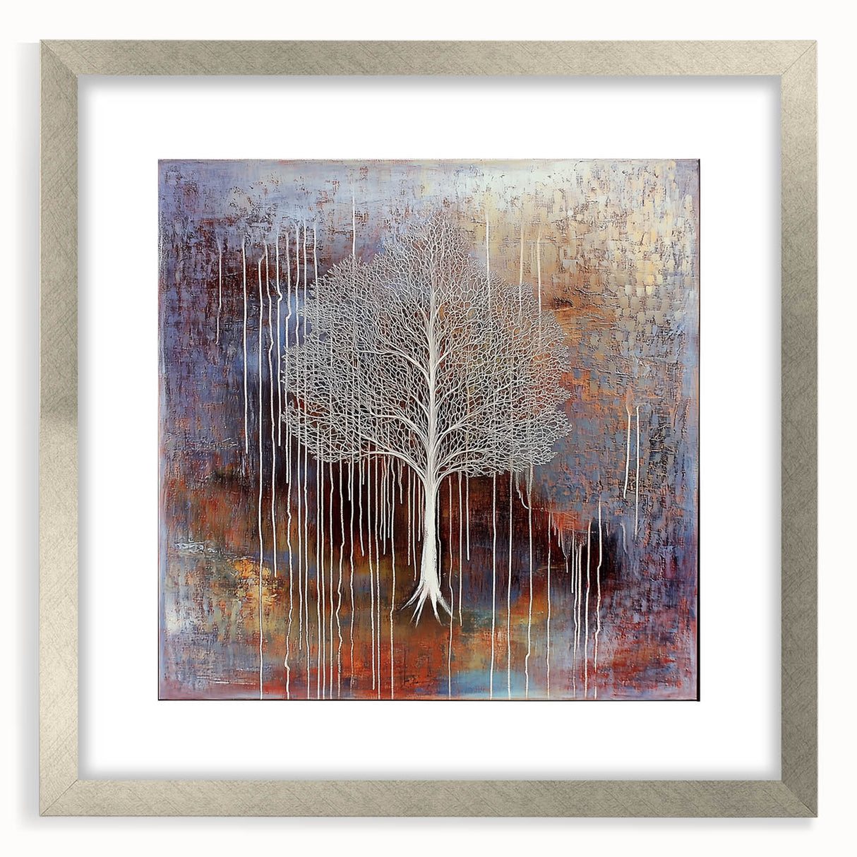 Gold and Brown Abstract Tree Wall Art - Large Canvas & Framed Print