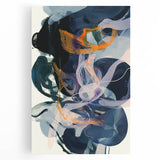 Abstract minimalist stretched canvas art showcasing soft pastel colors and geometric shapes, ideal for modern home decor and artistic spaces.