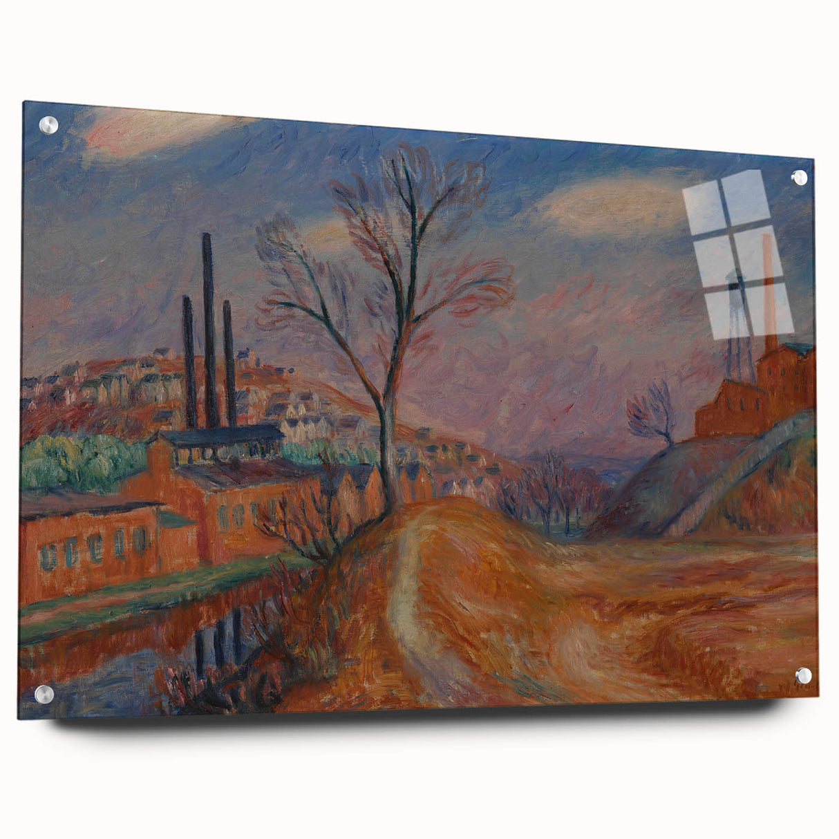 Modern Wall Art - Industrial Landscape Scene | Warm Earthy Decor