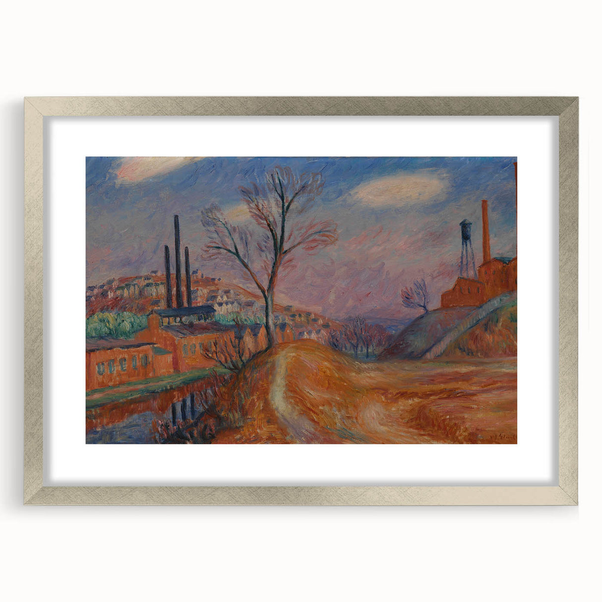 Modern Wall Art - Industrial Landscape Scene | Warm Earthy Decor