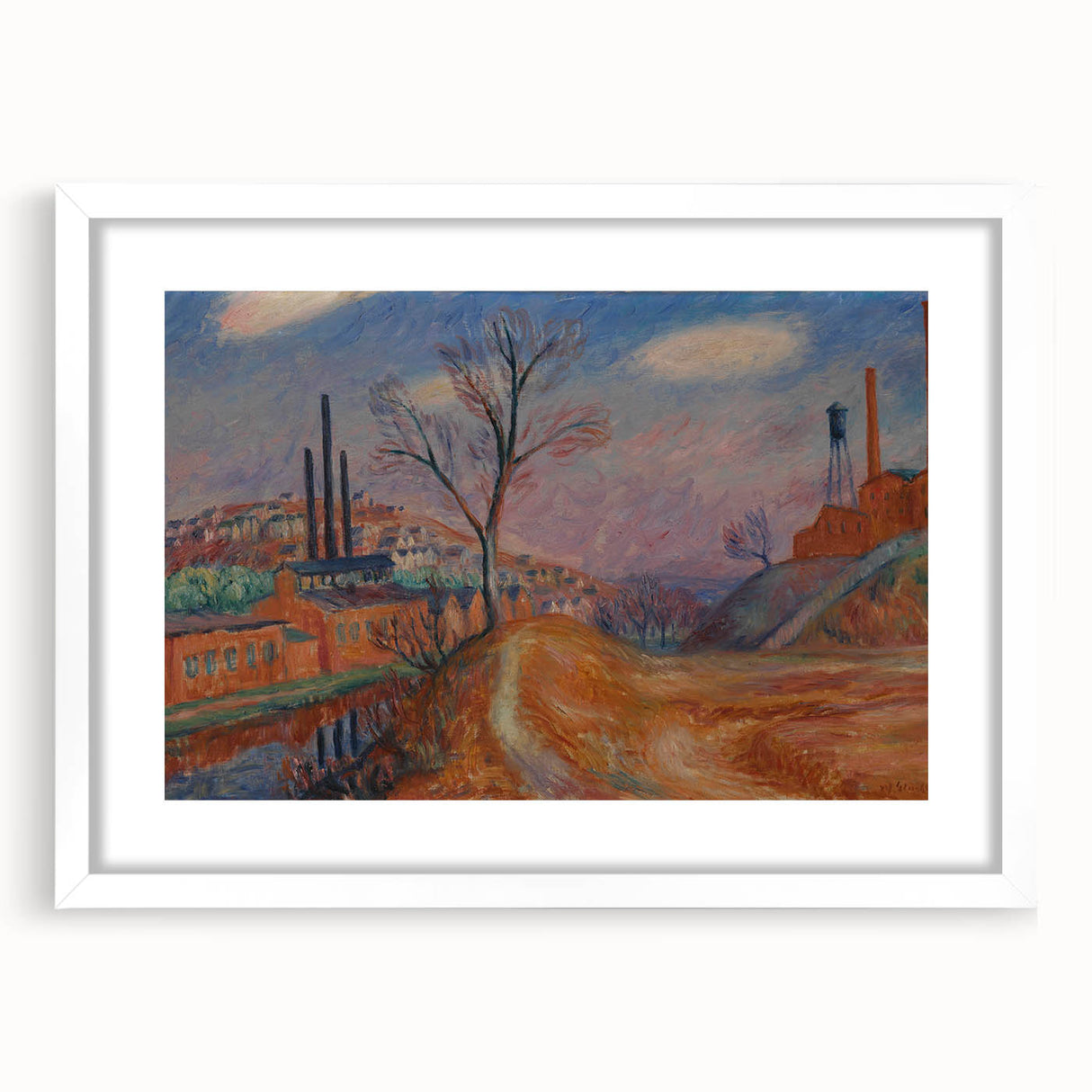 Modern Wall Art - Industrial Landscape Scene | Warm Earthy Decor