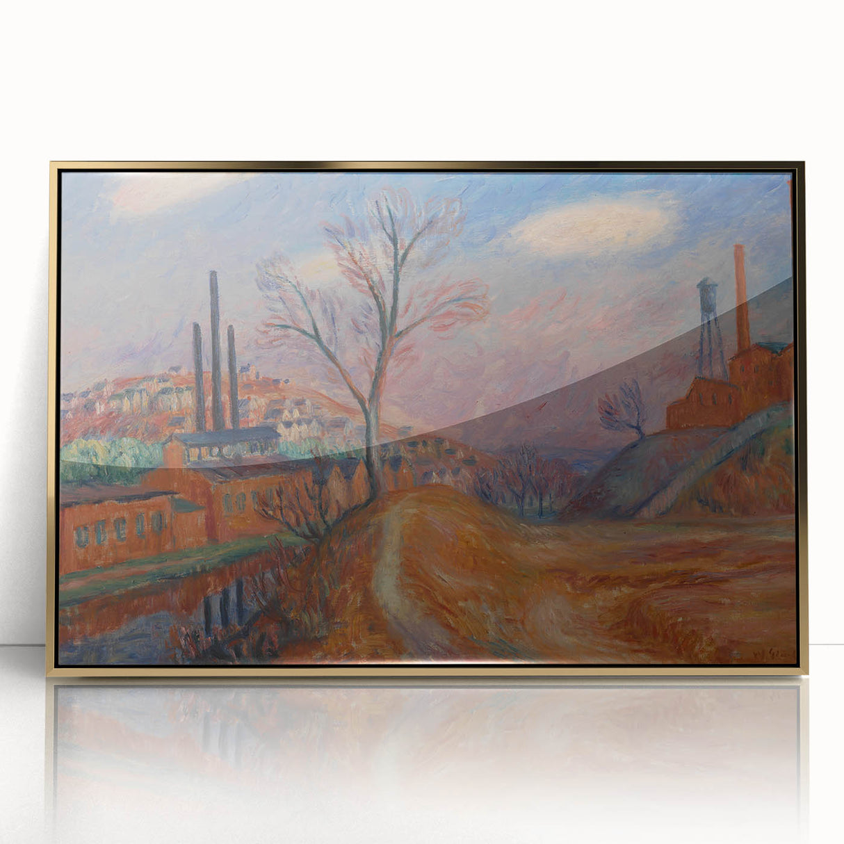 Modern Wall Art - Industrial Landscape Scene | Warm Earthy Decor
