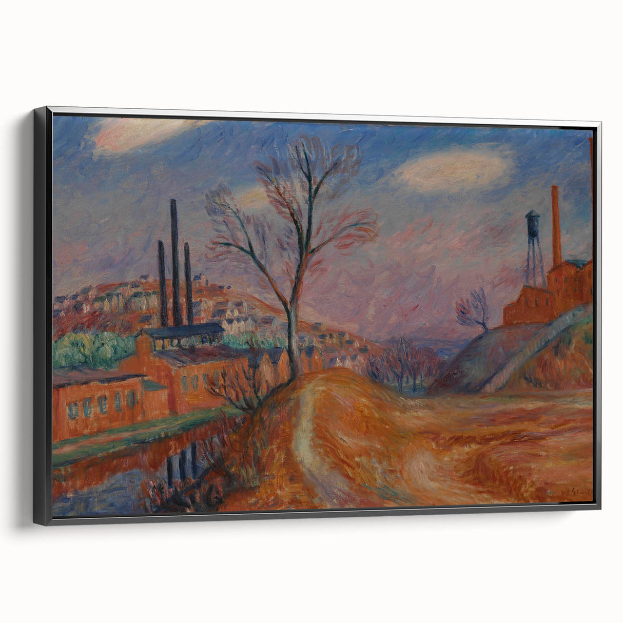 Modern Wall Art - Industrial Landscape Scene | Warm Earthy Decor