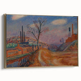 Modern Wall Art - Industrial Landscape Scene | Warm Earthy Decor