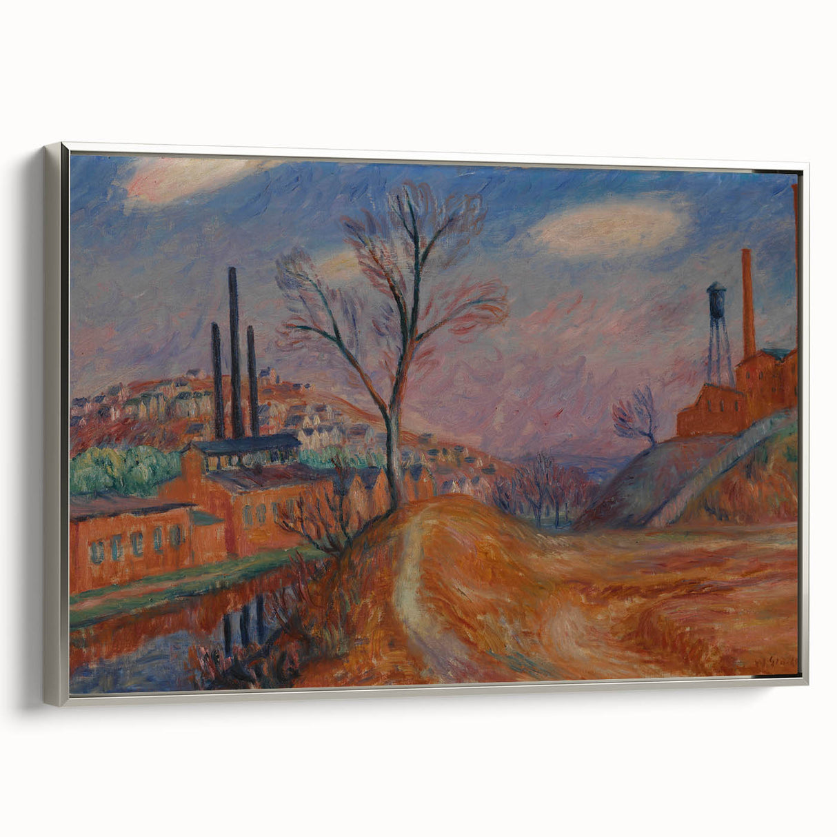 Modern Wall Art - Industrial Landscape Scene | Warm Earthy Decor