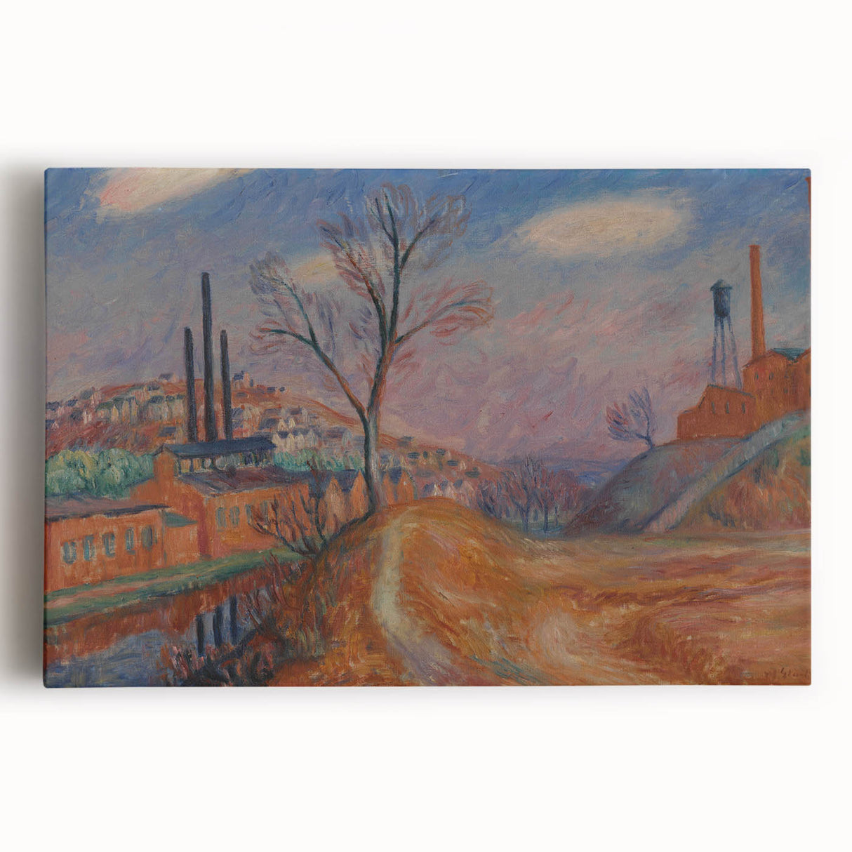 Modern Wall Art - Industrial Landscape Scene | Warm Earthy Decor