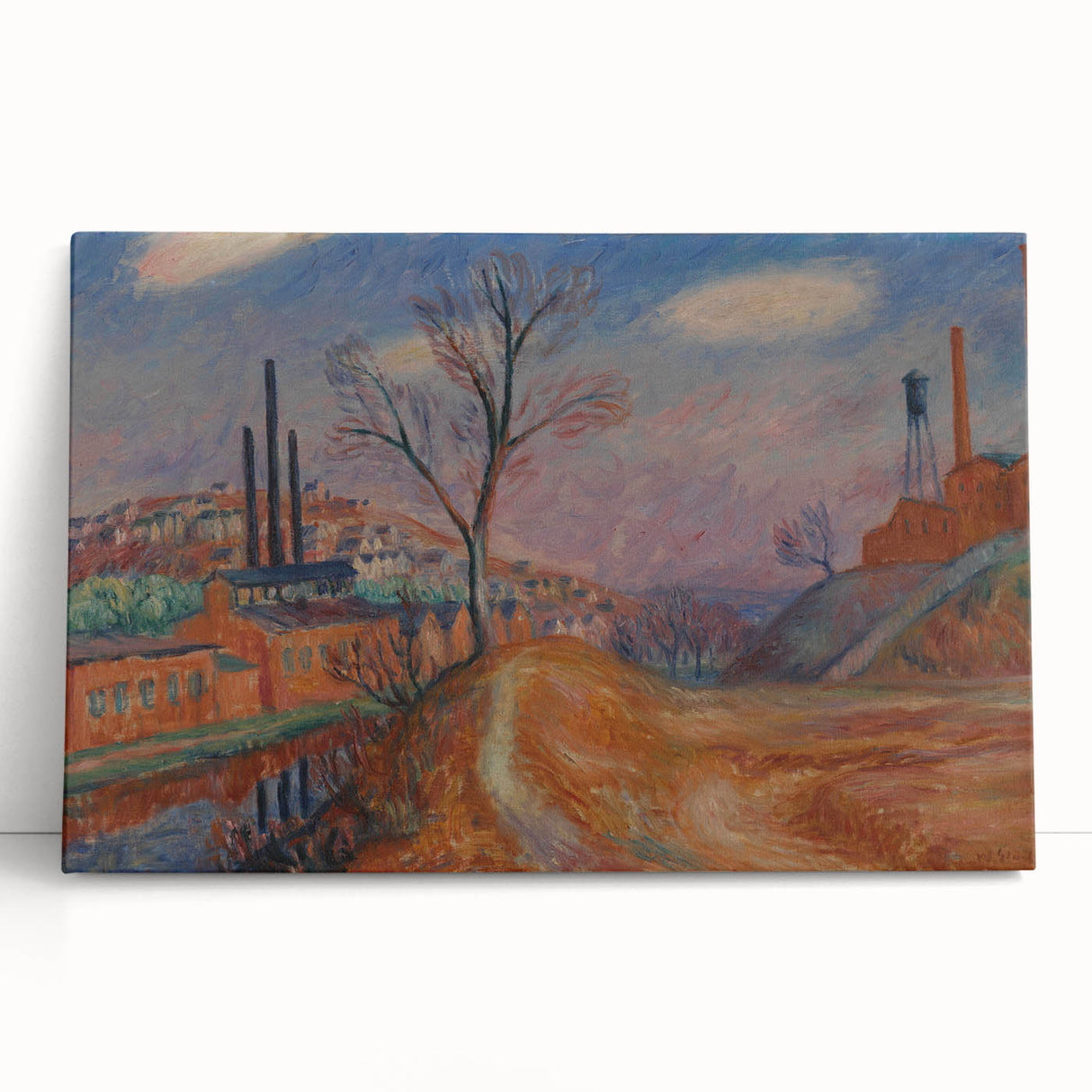 Modern Wall Art - Industrial Landscape Scene | Warm Earthy Decor
