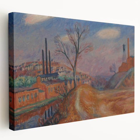 Modern Wall Art - Industrial Landscape Scene | Warm Earthy Decor
