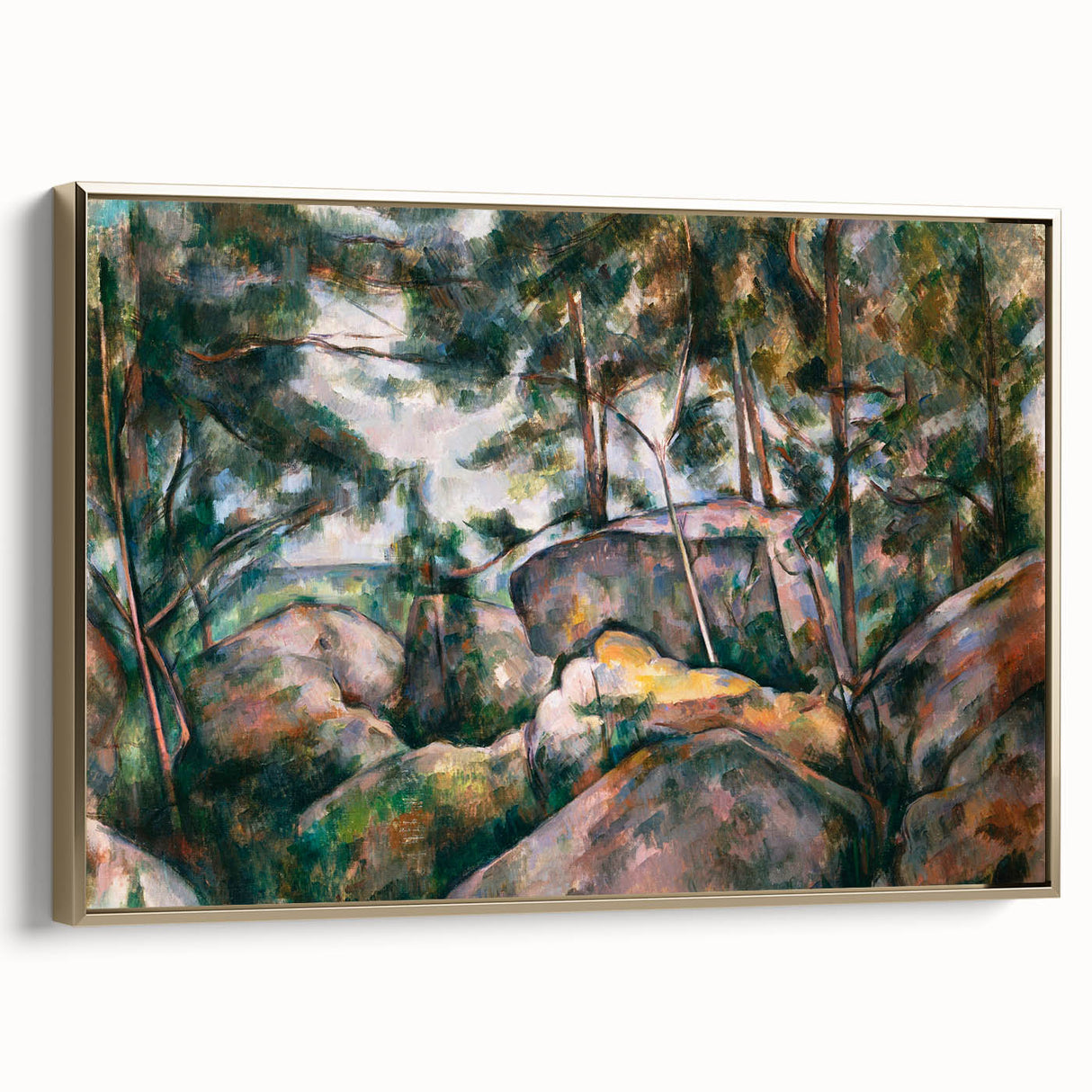 Impressionist Art – Misty Forest with Gentle Stream