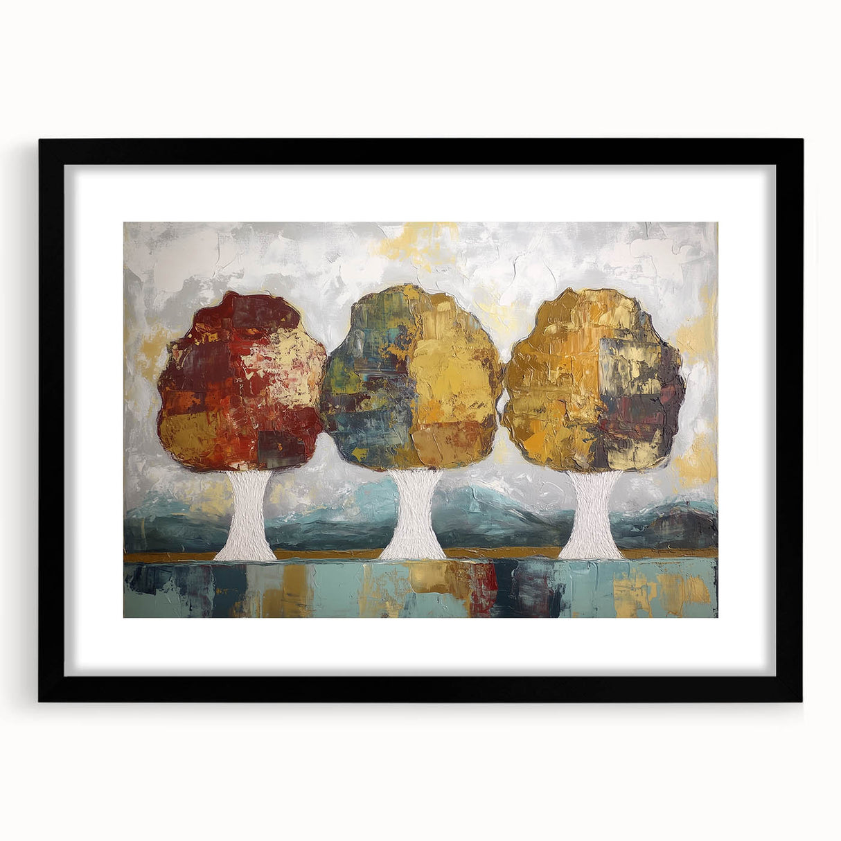 Autumn Abstract Tree Wall Art - Large Canvas & Framed Print