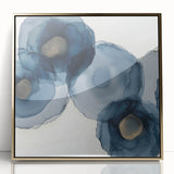 Framed minimalist abstract art piece with a gold acrylic frame, showcasing a modern design that enhances contemporary decor, perfect for stylish interiors.