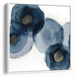 Minimalist abstract framed canvas artwork in white, showcasing an elegant side view with soft lines and subtle colors, perfect for modern home decor.