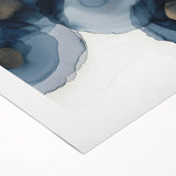 Abstract minimalist rolled canvas artwork showcasing soft pastel colors and geometric shapes, elegantly packaged in a protective cardboard tube, ideal for modern home decor.