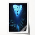 Stunning rolled print showcasing a vibrant landscape with intricate cave features and rich earth tones, perfect for home decor or art enthusiasts, securely packaged in a protective tube.