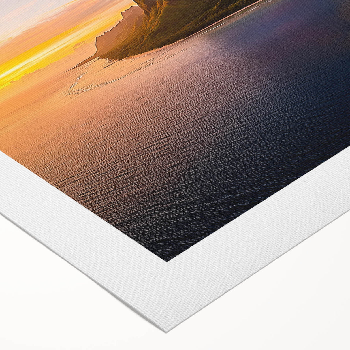 Rolling hills and majestic cliffs depicted in a vibrant landscape painting on rolled canvas, showcasing rich colors and textures, ideal for home decor.