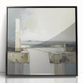 Framed abstract architecture wall art in black acrylic, showcasing geometric shapes and lines for a modern aesthetic, suitable for contemporary decor.