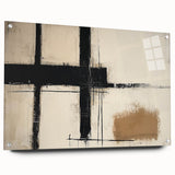 Abstract geometric acrylic glass artwork displayed from the side, featuring vibrant colors and sharp angles, secured with sleek pins for modern decor. This design enhances contemporary interiors with its striking visual appeal.