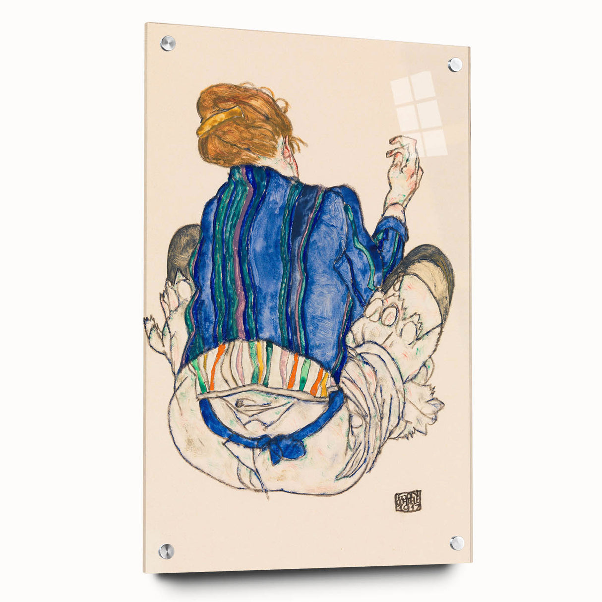 Art Deco Wall Art - Vibrant 1920s Inspired Blue and Orange Design