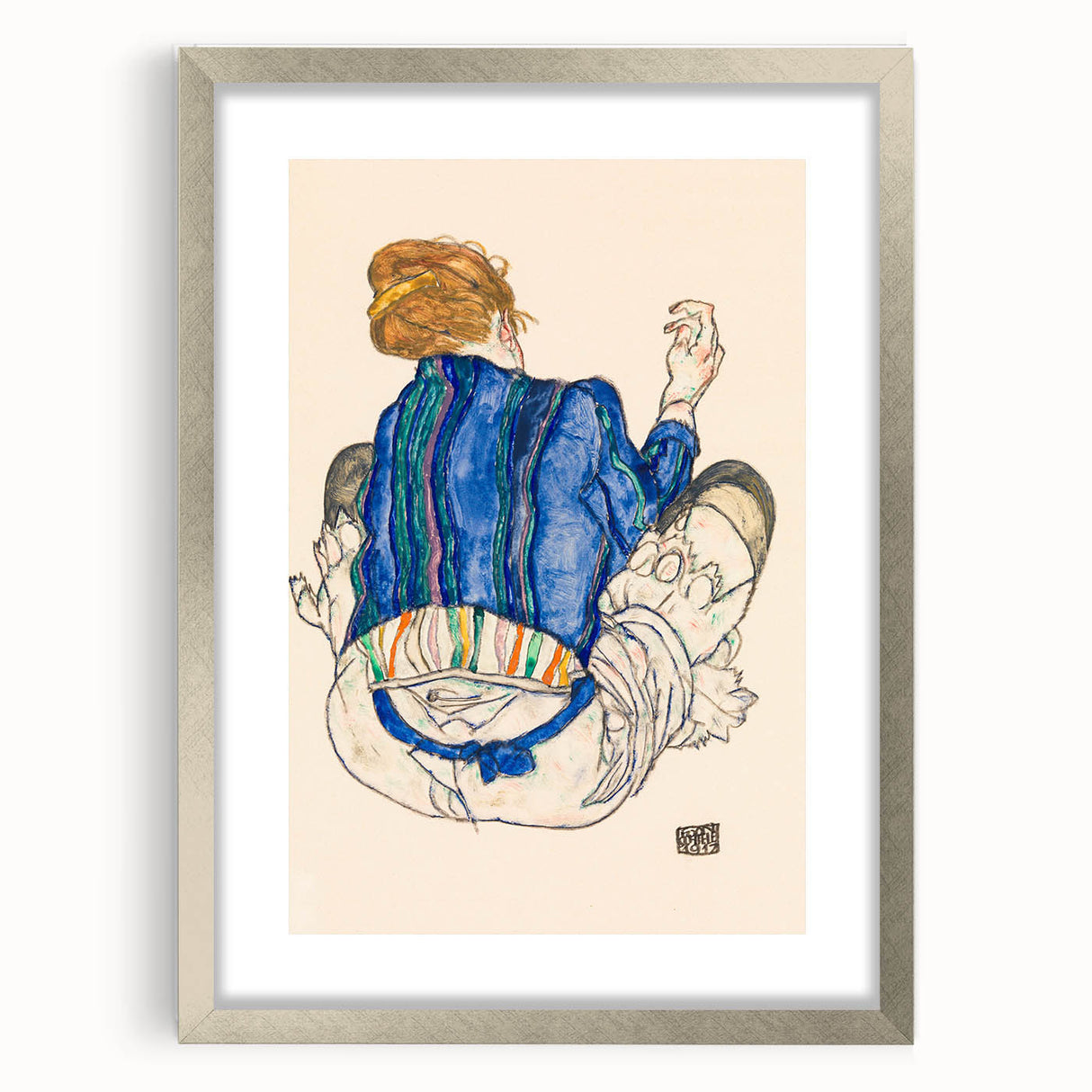 Art Deco Wall Art - Vibrant 1920s Inspired Blue and Orange Design