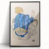 Art Deco Wall Art - Vibrant 1920s Inspired Blue and Orange Design