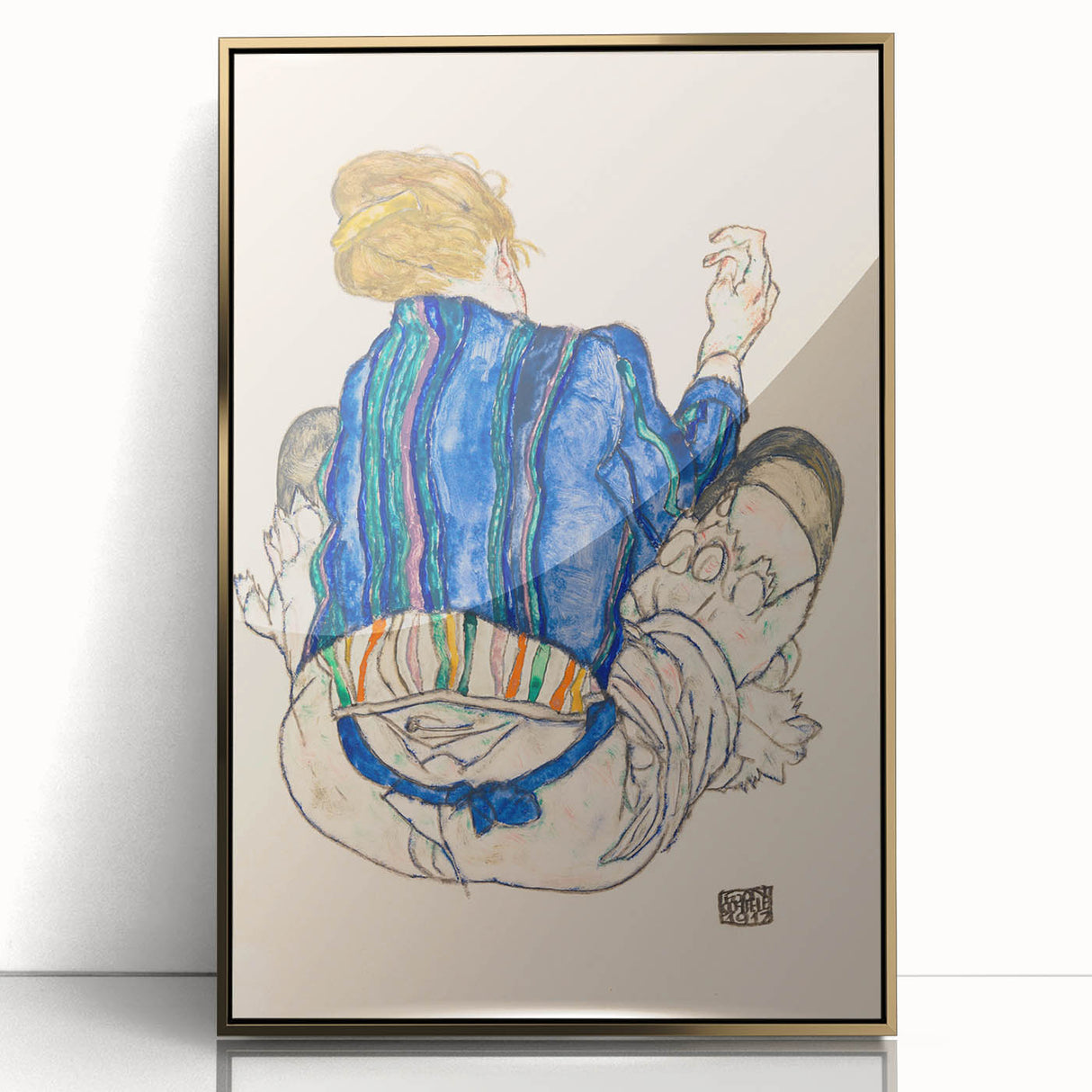 Art Deco Wall Art - Vibrant 1920s Inspired Blue and Orange Design